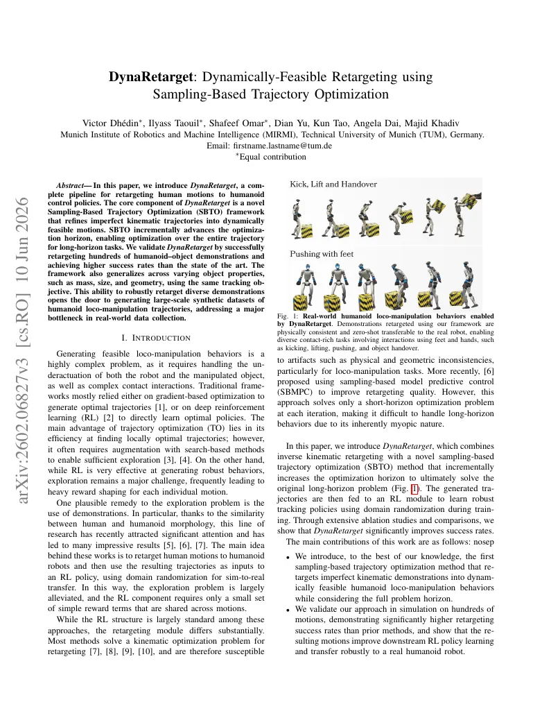 DynaRetarget: Dynamically-Feasible Retargeting using Sampling-Based Trajectory Optimization visual