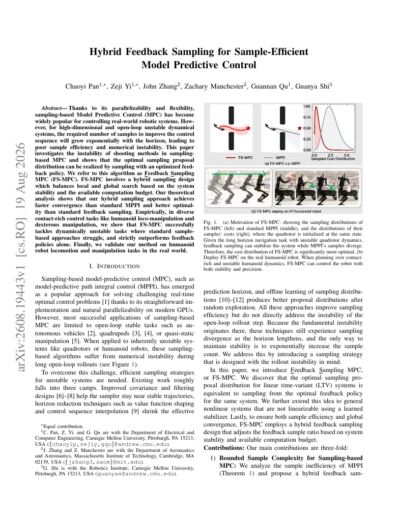 Hybrid Feedback Sampling for Sample-Efficient Model Predictive Control visual