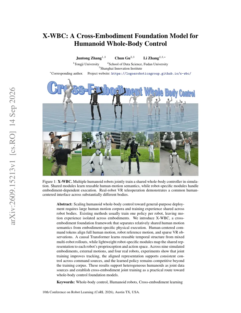 X-WBC: A Cross-Embodiment Foundation Model for Humanoid Whole-Body Control visual