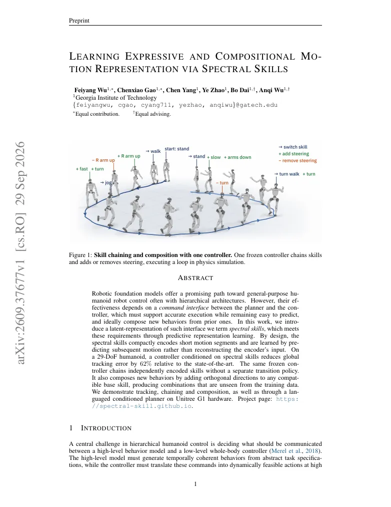 Learning Expressive and Compositional Motion Representation via Spectral Skills visual