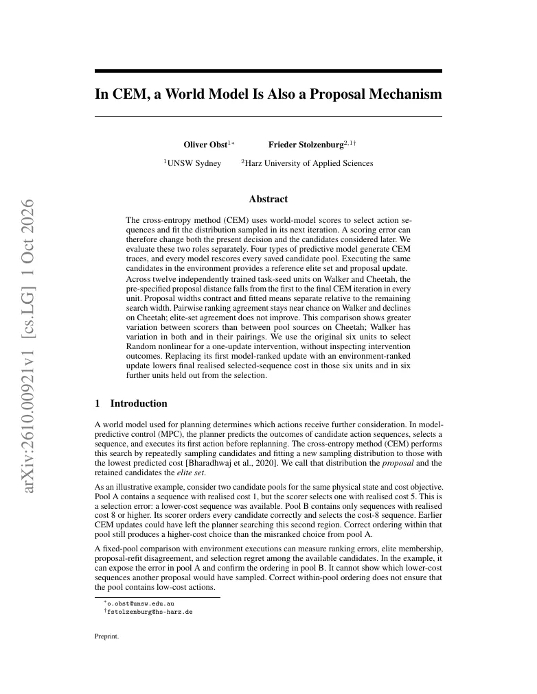 In CEM, a World Model Is Also a Proposal Mechanism visual