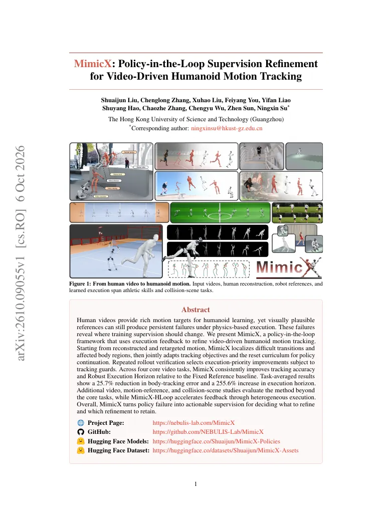 MimicX: Policy-in-the-Loop Supervision Refinement for Video-Driven Humanoid Motion Tracking visual