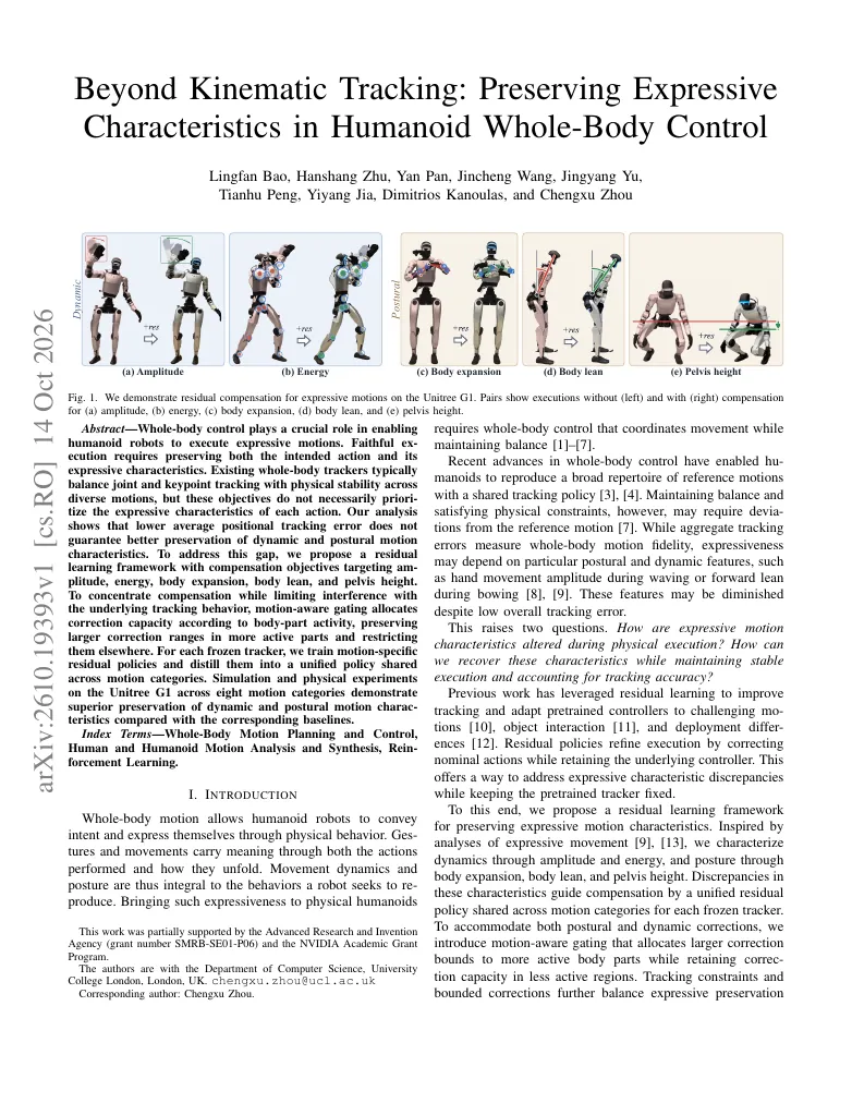 Beyond Kinematic Tracking: Preserving Expressive Characteristics in Humanoid Whole-Body Control visual