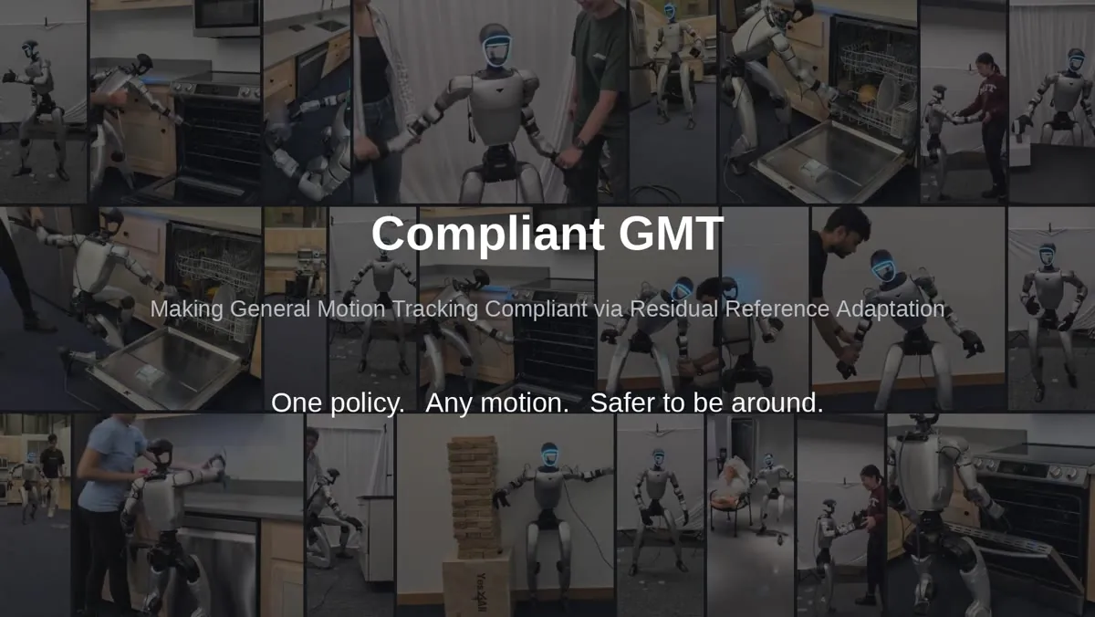 Compliant GMT: Making General Motion Tracking Compliant via Residual Reference Adaptation visual