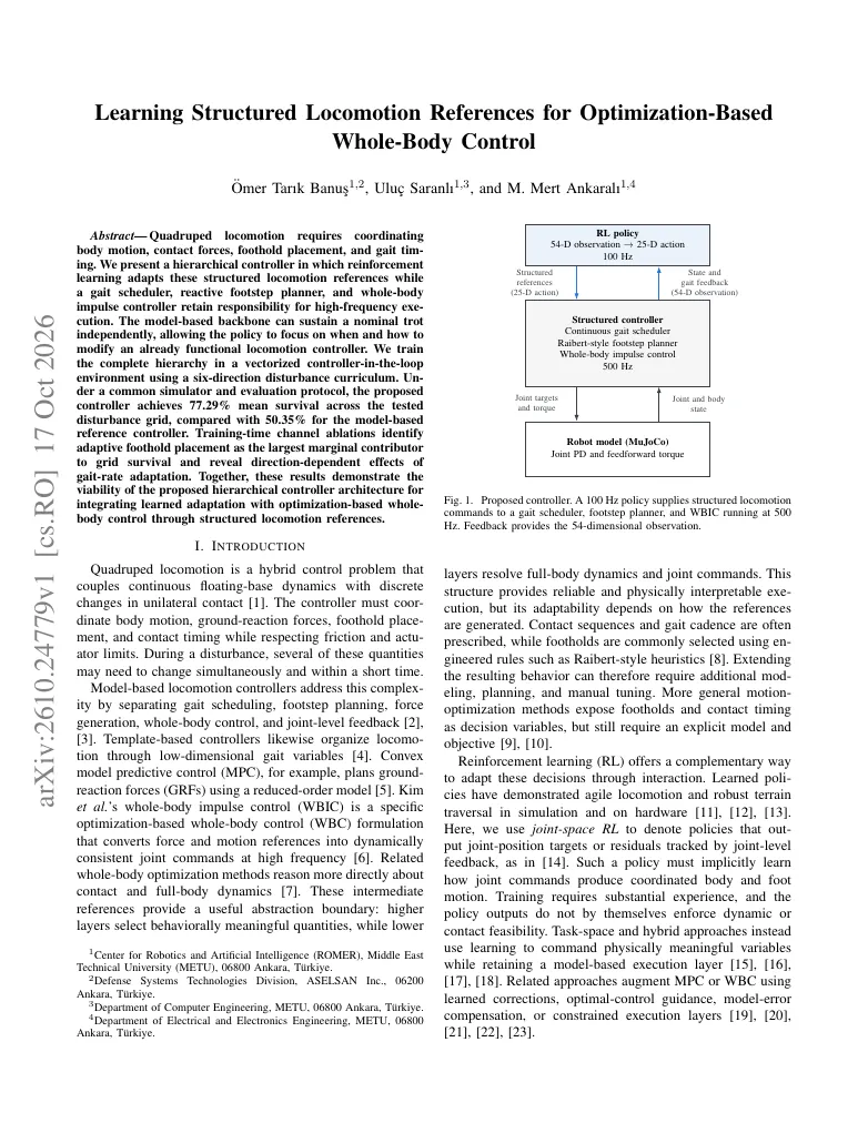 Learning Structured Locomotion References for Optimization-Based Whole-Body Control visual