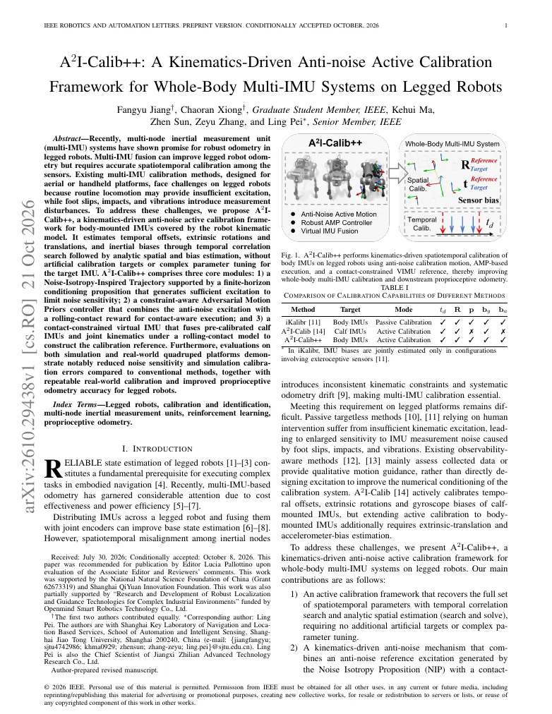 A2I-Calib++: A Kinematics-Driven Anti-noise Active Calibration Framework for Whole-Body Multi-IMU Systems on Legged Robots visual